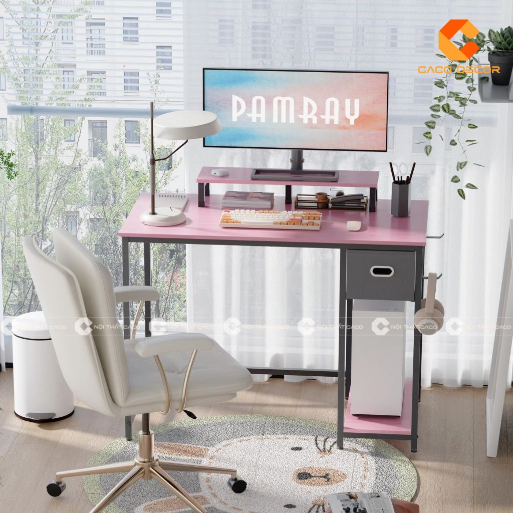 20+ Mẫu bàn học màu hồng cao cấp, đẹp, dễ thương cho bé gái 8