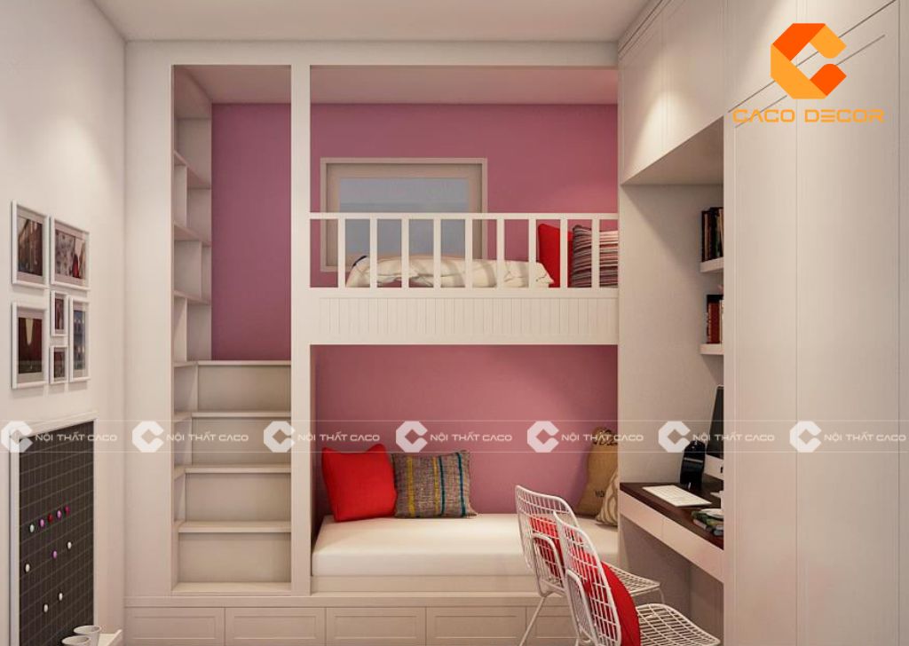20+ Mẫu giường tầng màu hồng đẹp, dễ thương, hiện đại 2
