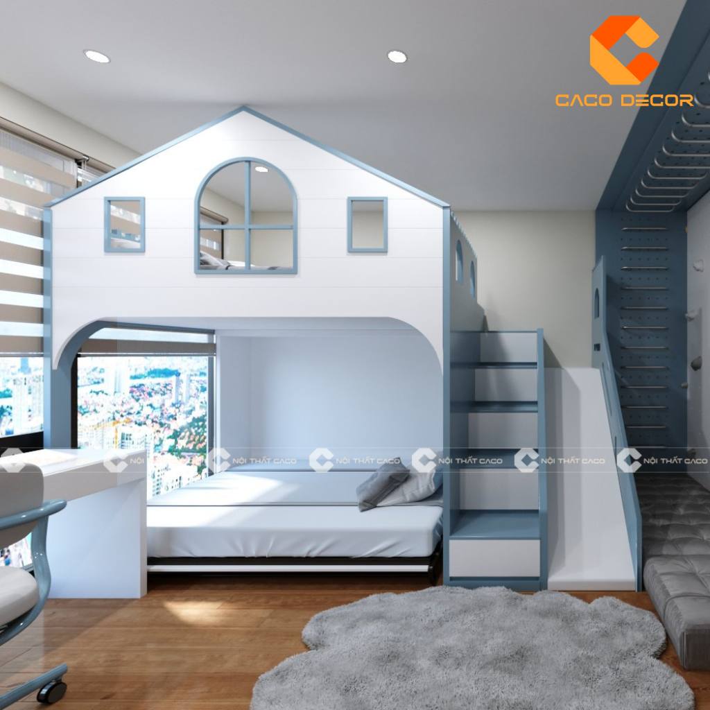20+ Mẫu giường tầng trẻ em có cầu trượt bền đẹp, giá rẻ 4