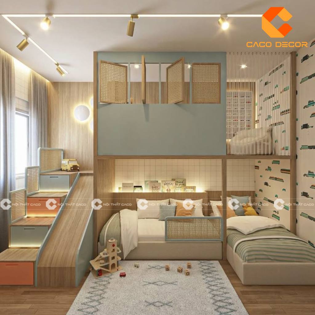 20+ Mẫu giường tầng trẻ em có cầu trượt bền đẹp, giá rẻ 7