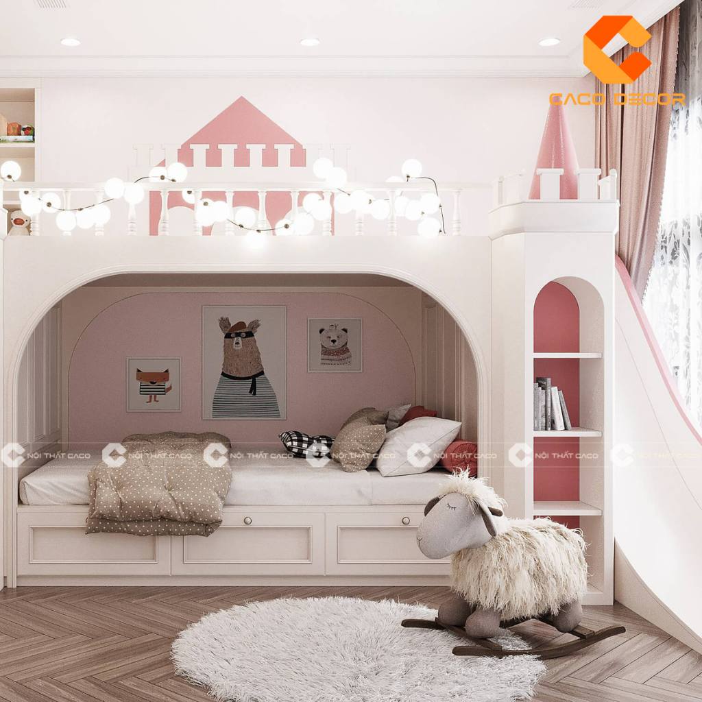 20+ Mẫu giường tầng trẻ em có cầu trượt bền đẹp, giá rẻ 14