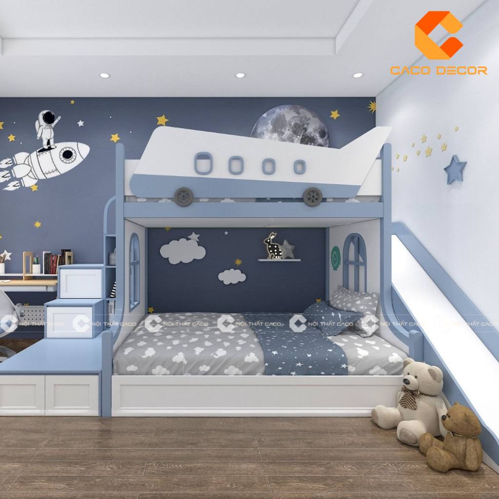 20+ Mẫu giường tầng trẻ em có cầu trượt bền đẹp, giá rẻ 16