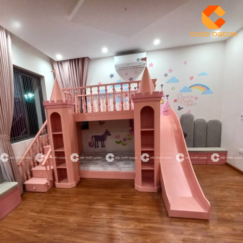 20+ Mẫu giường tầng trẻ em có cầu trượt bền đẹp, giá rẻ 18
