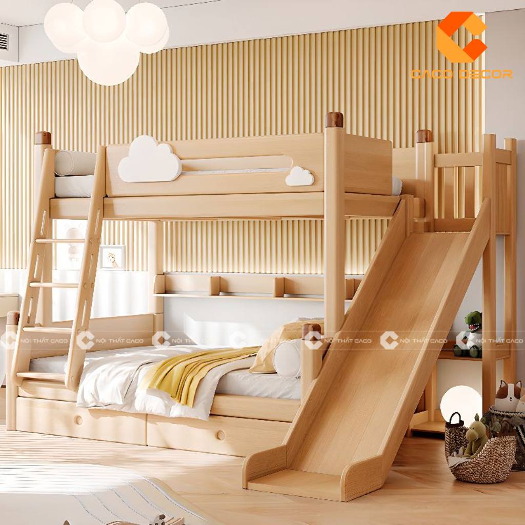 20+ Mẫu giường tầng trẻ em có cầu trượt bền đẹp, giá rẻ 19