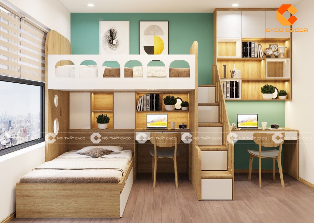 Mẫu phòng ngủ đôi cho bé trai và bé gái cực ấn tượng 6