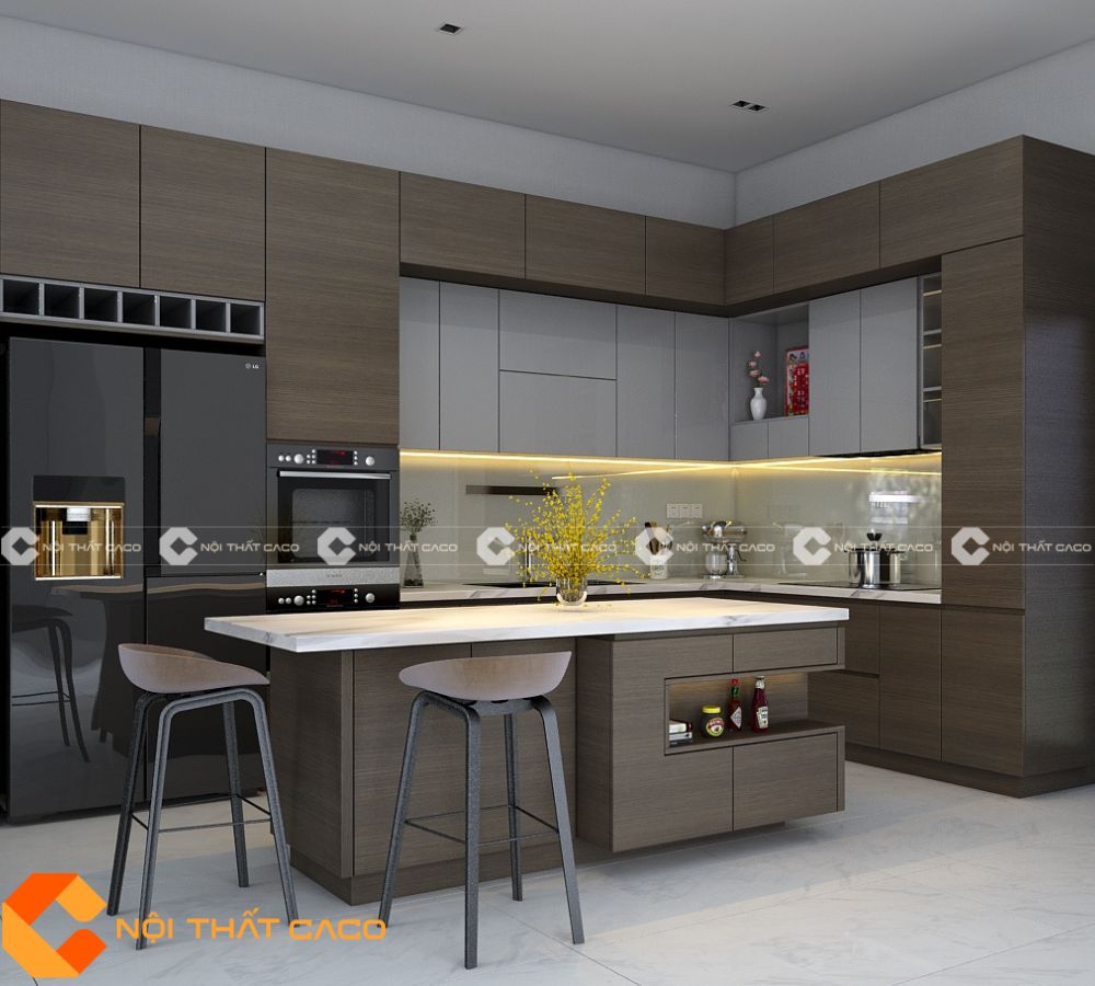 Tủ Bếp Gỗ Công Nghiệp MDF Thiết Kế Hiện ĐạI