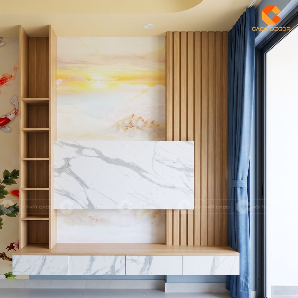 Ảnh 3D kệ tivi treo tường