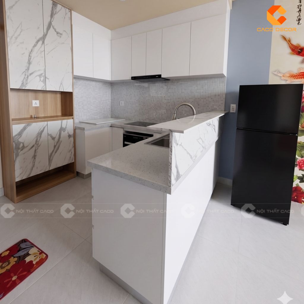 Ảnh 3D kệ bếp chữ L