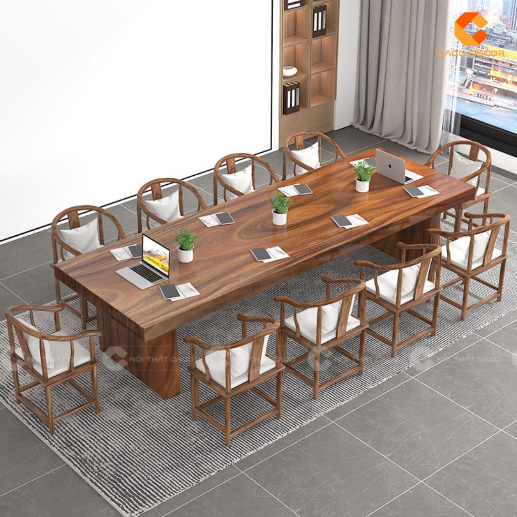 20+ Mẫu Bàn Họp Gỗ Tự Nhiên Đẹp, Cao Cấp, Giá Rẻ Tại Xưởng 15