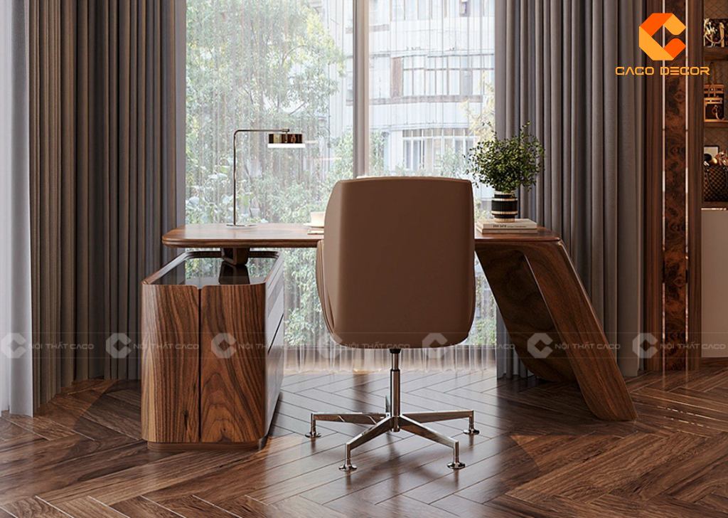 15 Mẫu Bàn Giám Đốc Gỗ Óc Chó Đẹp Sản Xuất Theo Yêu Cầu 11