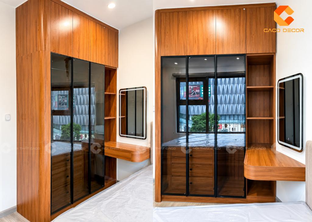 Hình thực tế tủ quần áo kết hợp bàn trang điểm treo