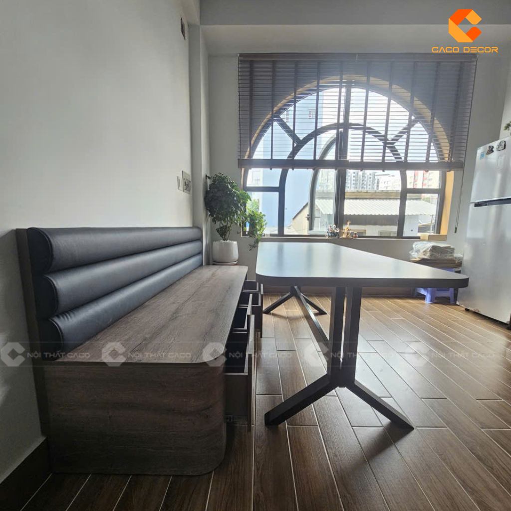Ghế dài tích hợp hộc kéo giúp tăng không gian lưu trữ