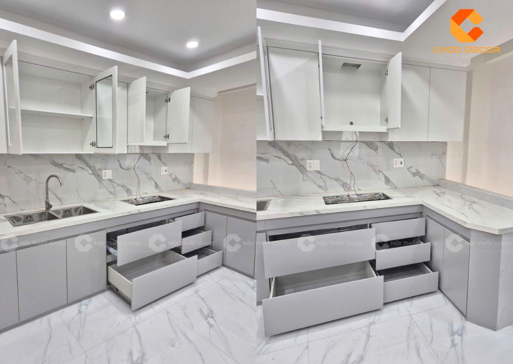 Hình thực tế tủ bếp được chụp tại nhà khách