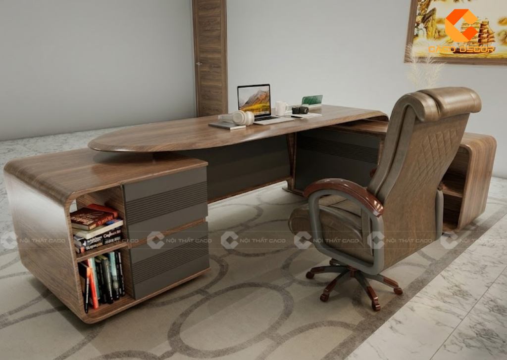 15 Mẫu Bàn Giám Đốc Gỗ Óc Chó Đẹp Sản Xuất Theo Yêu Cầu 12