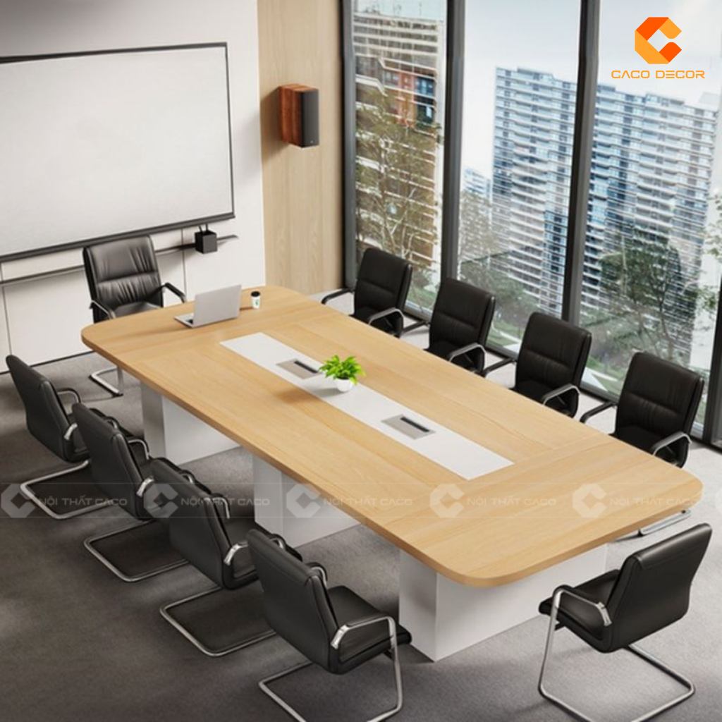Bàn họp gỗ công nghiệp MDF độ bền cao