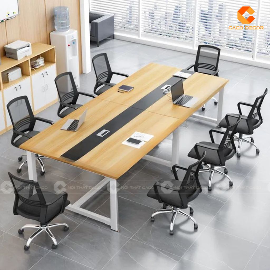 Bàn họp gỗ MDF hình chữ nhật đẹp cho văn phòng