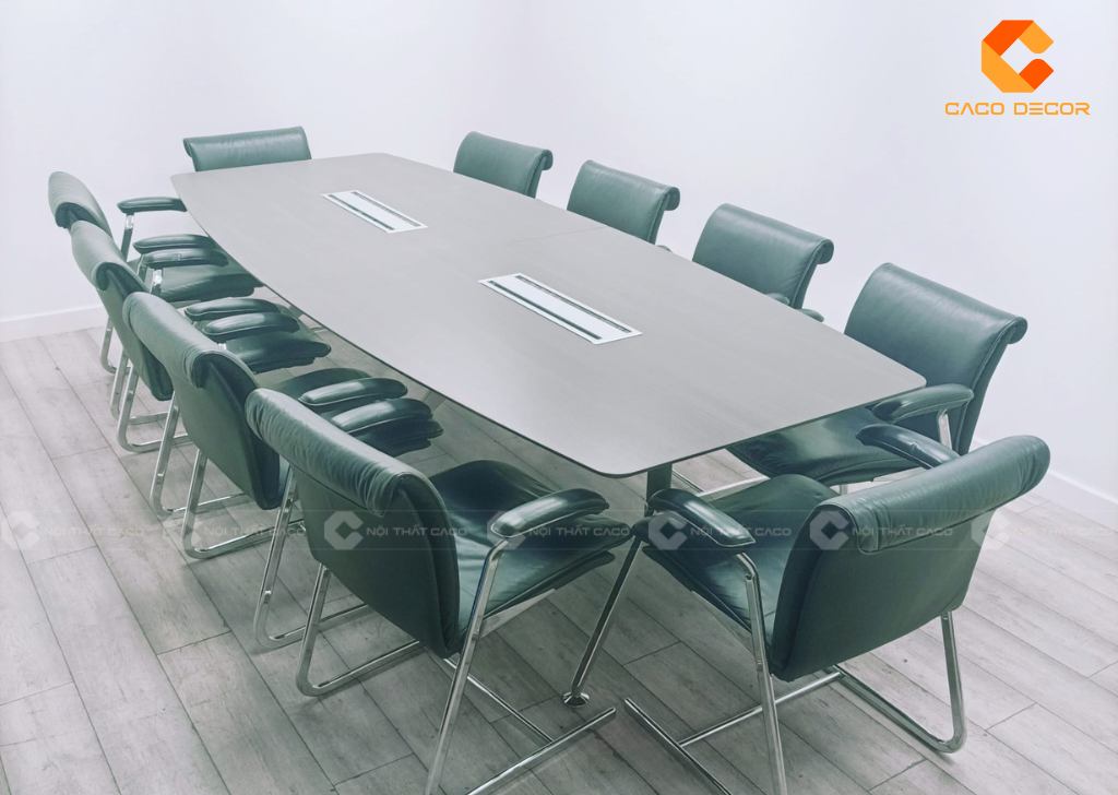 Mẫu bàn phòng họp gỗ MDF thiết kế cho 10 người