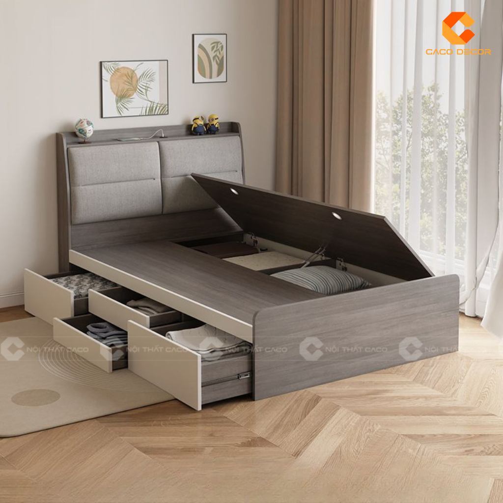 20+ Giường Ngủ Gỗ Công Nghiệp Có Ngăn Kéo Giá Rẻ TPHCM 23