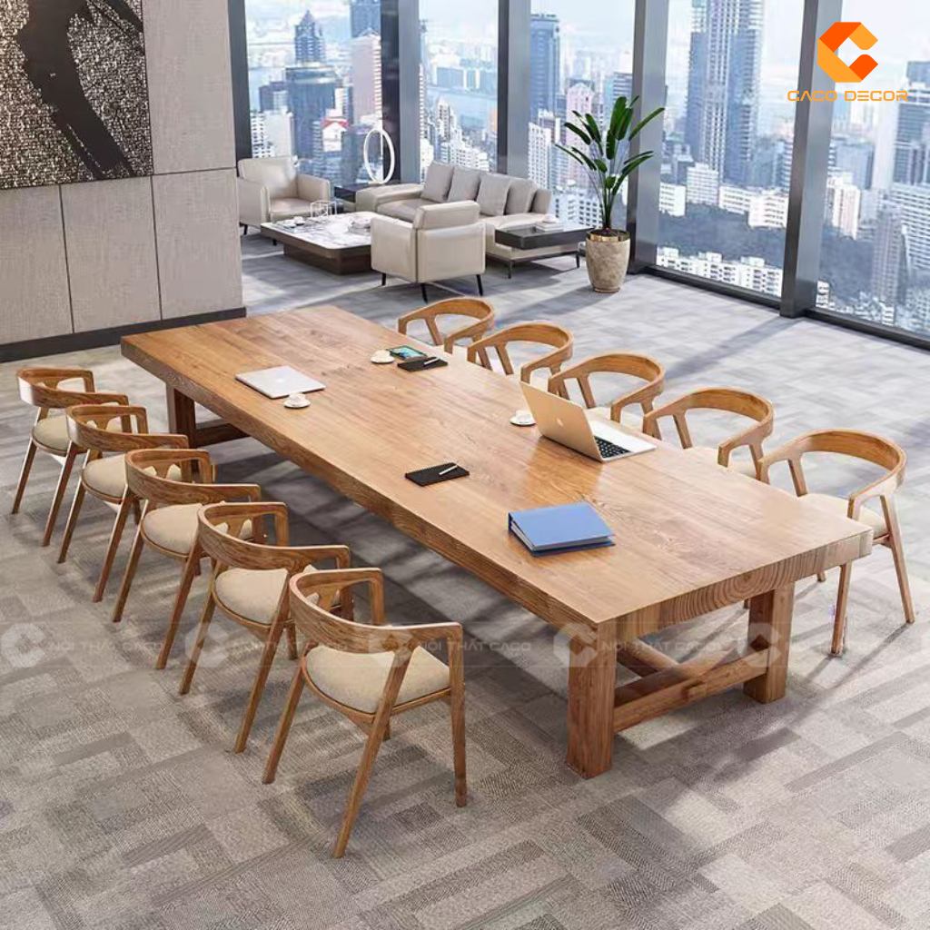 20+ Mẫu Bàn Họp Gỗ Tự Nhiên Đẹp, Cao Cấp, Giá Rẻ Tại Xưởng 11