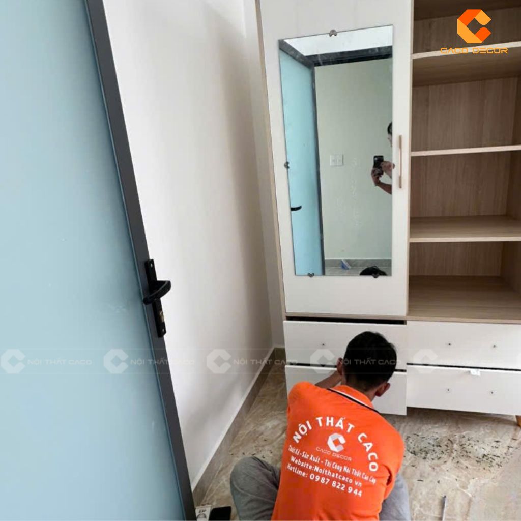 Thợ Nội Thất CaCo thi công lắp đặt combo giường tủ