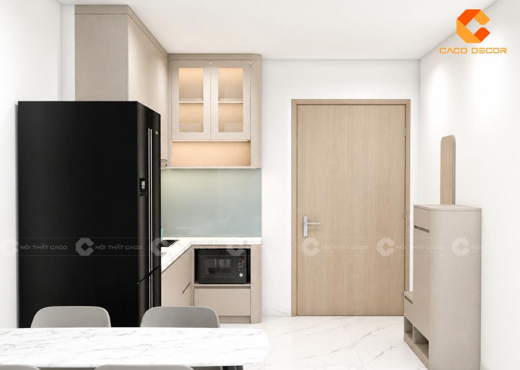 Thiết kế khu bếp căn hộ liền phòng khách tối ưu diện tích