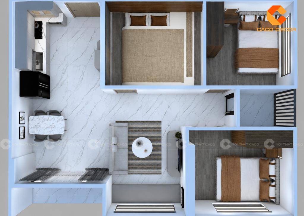 Thiết kế 3D mô phỏng căn hộ nhà chị Thùy Tiên
