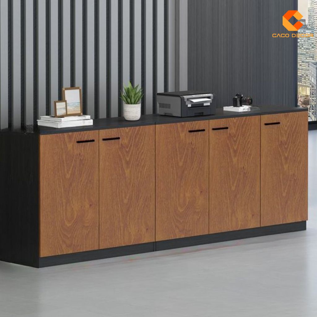 Tủ Hồ Sơ Gỗ Công Nghiệp THS027 Màu Nâu Sang Trọng