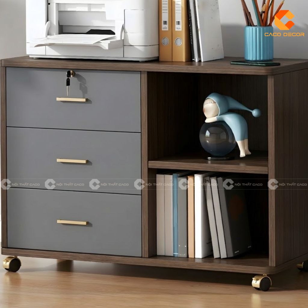 Tủ hồ sơ màu nâu sang trọng THS026 giá rẻ