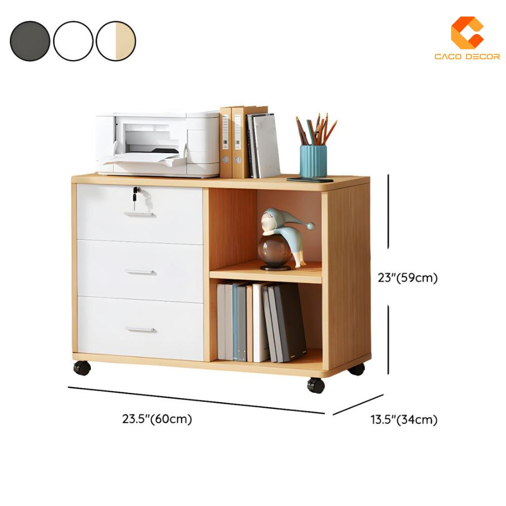Tủ Hồ Sơ Gỗ Công Nghiệp THS026 Có Bánh Xe | Nội Thất CaCo 4