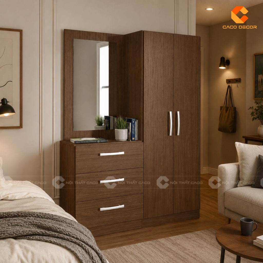 Tủ Quần Áo 2 Cánh Đẹp Hiện Đại Cho Phòng Ngủ Nhỏ 4
