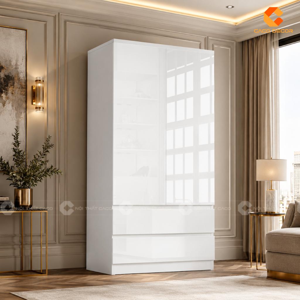 Tủ Quần Áo 2 Cánh Đẹp Hiện Đại Cho Phòng Ngủ Nhỏ 23