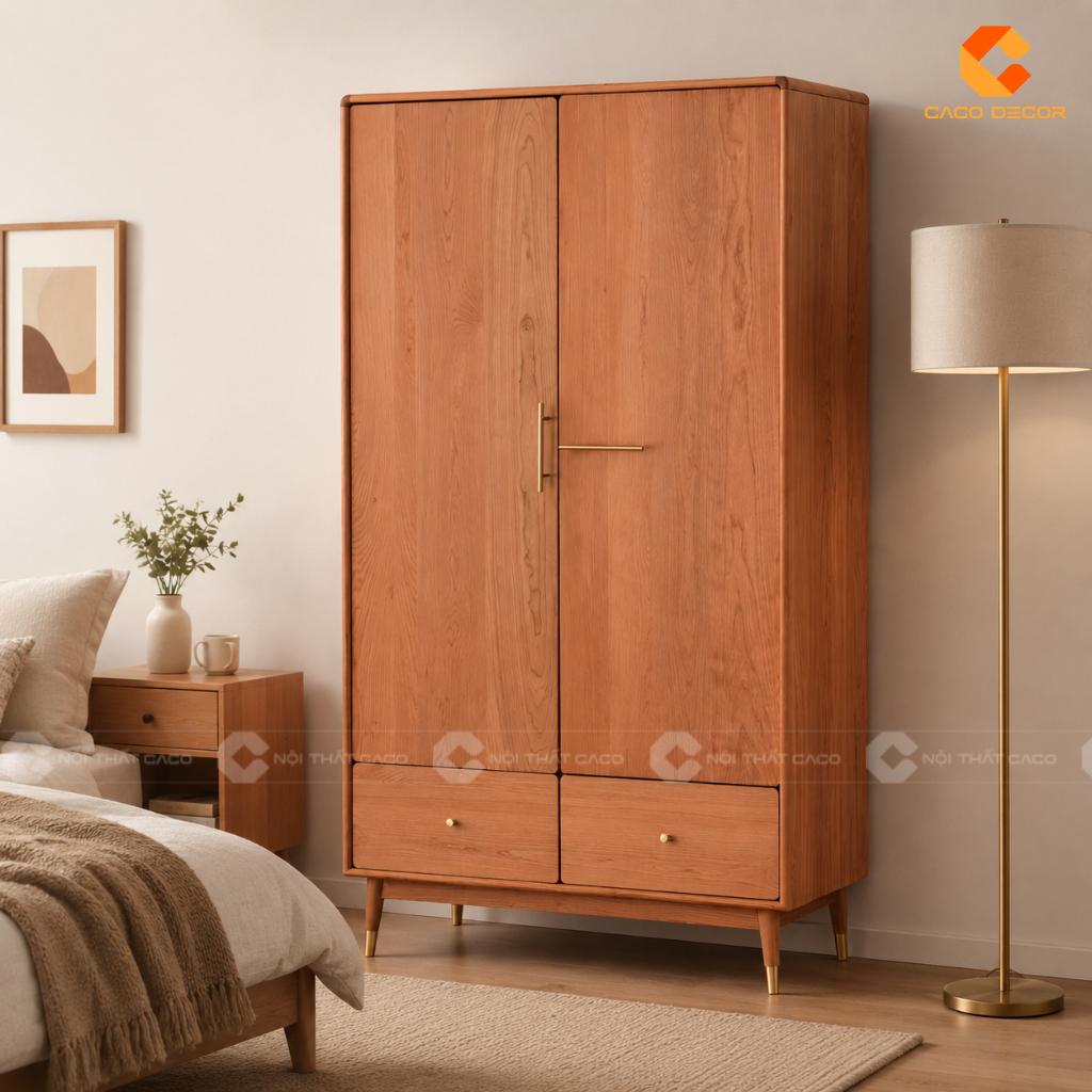 Tủ Quần Áo 2 Cánh Đẹp Hiện Đại Cho Phòng Ngủ Nhỏ 1