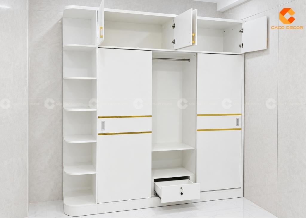 Tủ quần áo gỗ MDF phủ Melamine nhiêu ngăn chứa đồ tiện lợi
