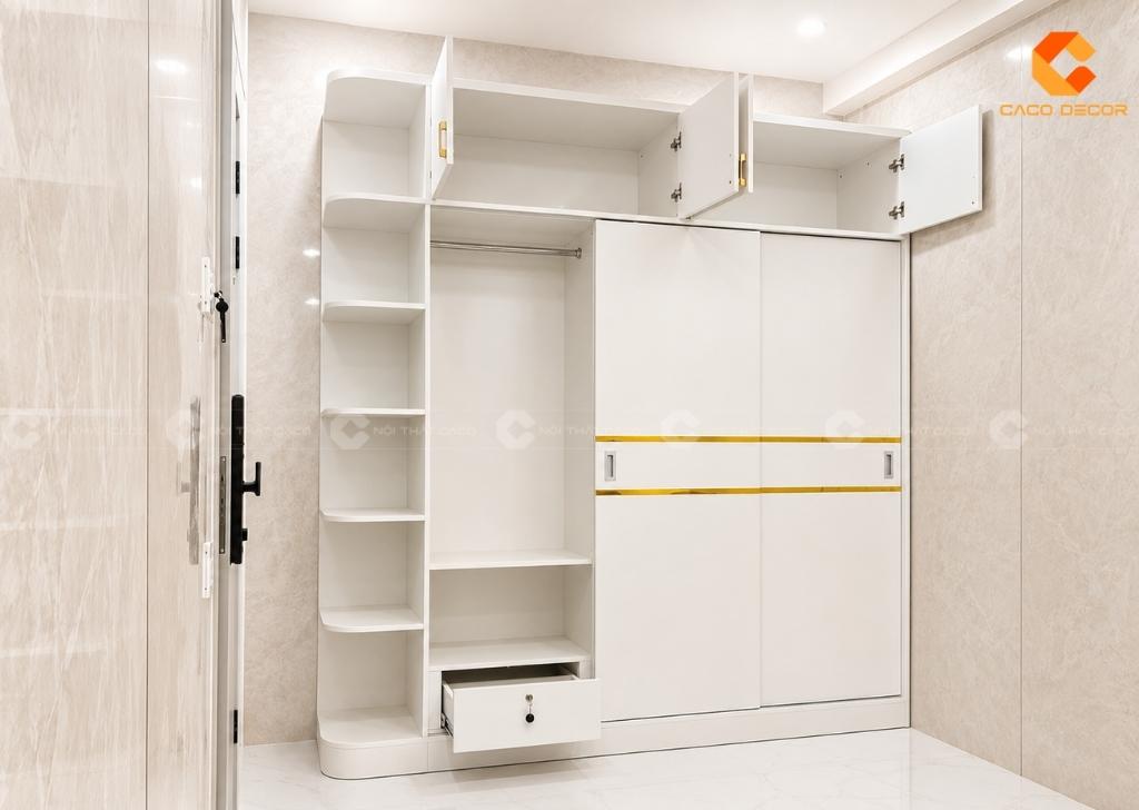 Tủ quần áo MDF phủ Melamine có ngăn kéo chứa đồ tiện dụng