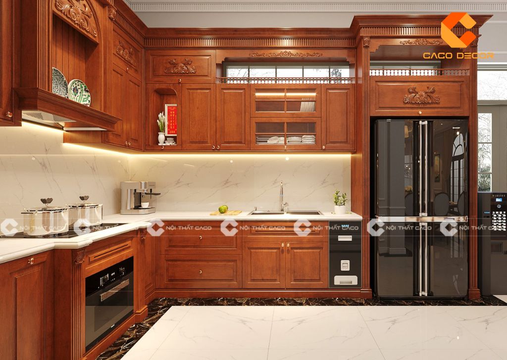 Địa Chỉ Thiết Kế Thi Công Tủ Bếp Gỗ Tự Nhiên Uy Tín, Giá Rẻ 2