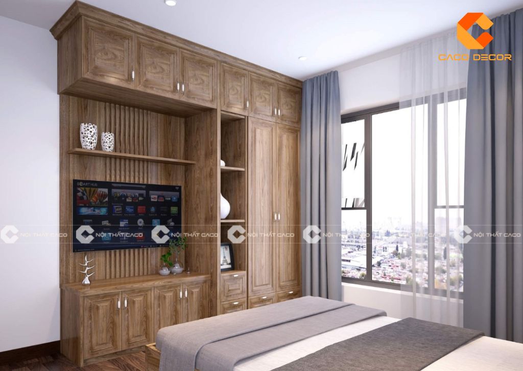 Tủ Quần Áo Kết Hợp Kệ Tivi Đẹp, Thông Minh, Giá Xưởng 19