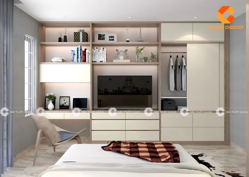 Tủ Quần Áo Kết Hợp Kệ Tivi Đẹp, Thông Minh, Giá Xưởng 2