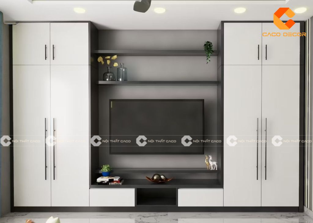 Tủ Quần Áo Kết Hợp Kệ Tivi Đẹp, Thông Minh, Giá Xưởng 8