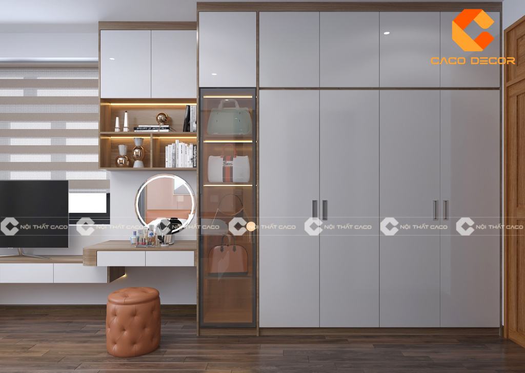 Mẫu tủ quần áo trong phòng ngủ thiết kế hiện đại thông minh