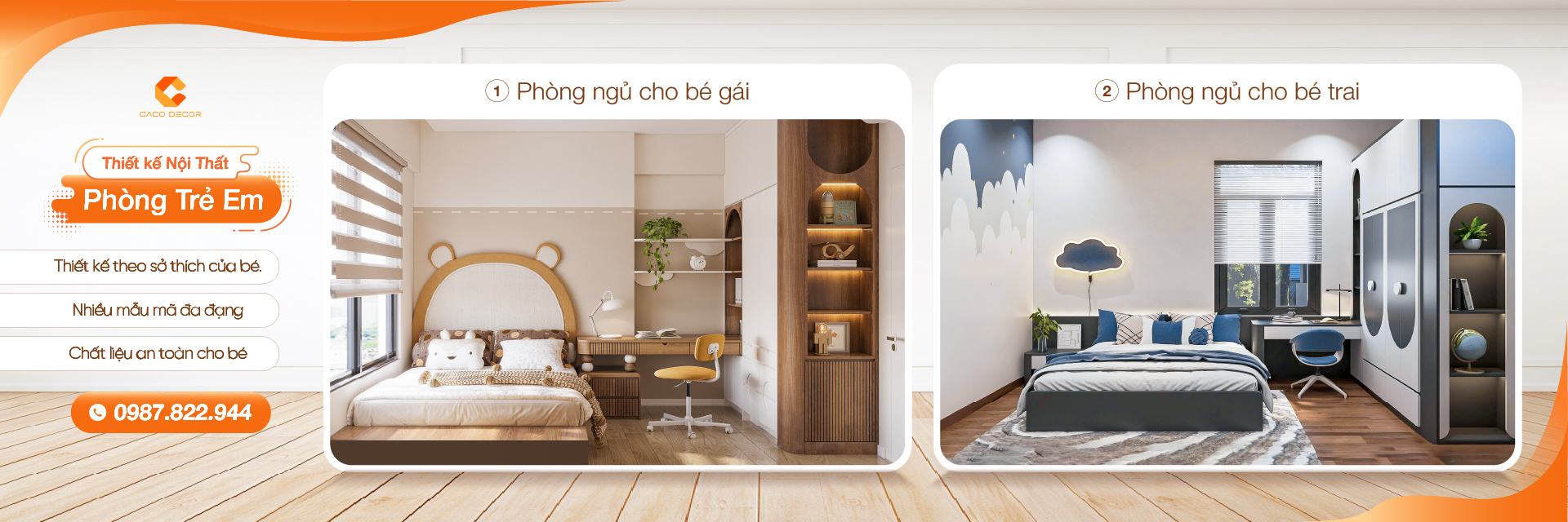 banner dịch vụ km Thiết kế nội thất phòng ngủ trẻ em