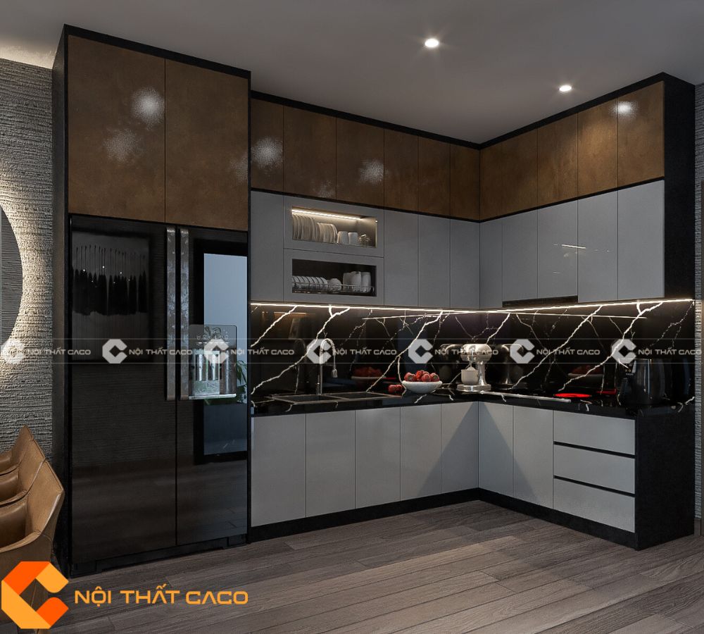 Tủ bếp Acrylic Hiện Đại Chống Trầy Xước Và Ẩm Mốc