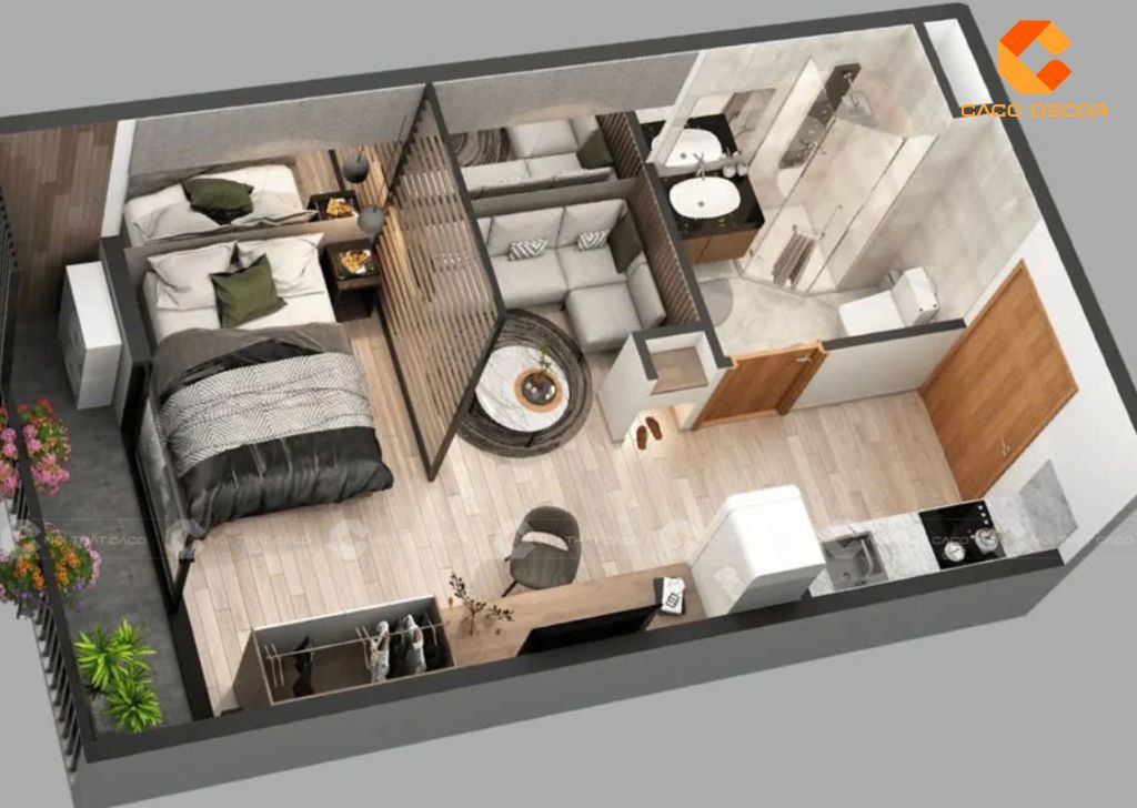 Ảnh render 2D thiết kế nội thất phòng ngủ