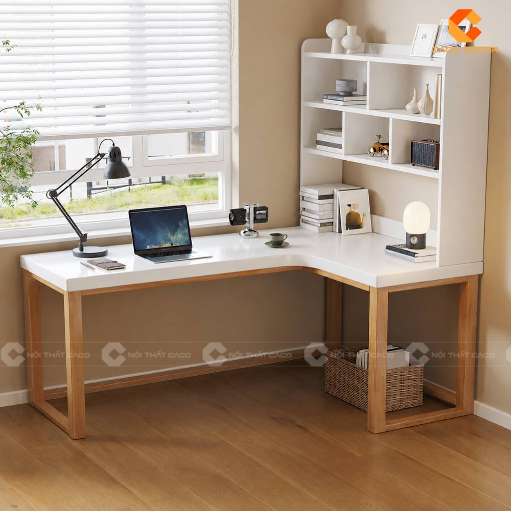 Ảnh thiết kế bàn học góc L cho chị Thảo Như phường Đông Hòa