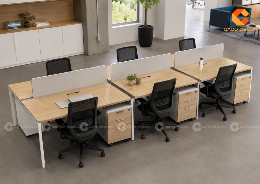 Mẫu Cụm Bàn Làm Việc 6 Người Đẹp, Giá Tốt Cho Doanh Nghiệp 4