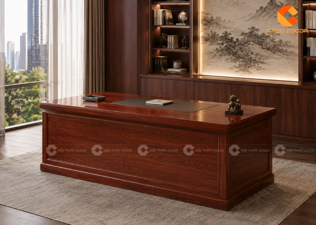 15+ Mẫu Bàn Giám Đốc Gỗ Đỏ Sang Trọng, Đẳng Cấp Cho Lãnh Đạo 21