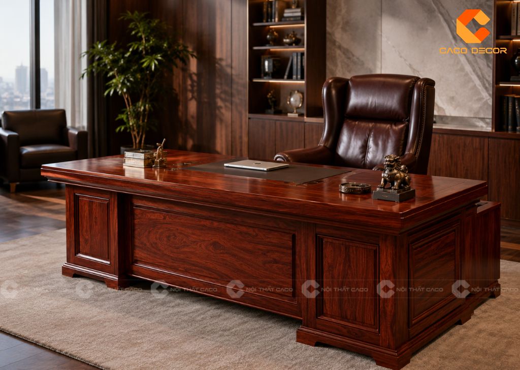15+ Mẫu Bàn Giám Đốc Gỗ Đỏ Sang Trọng, Đẳng Cấp Cho Lãnh Đạo 18