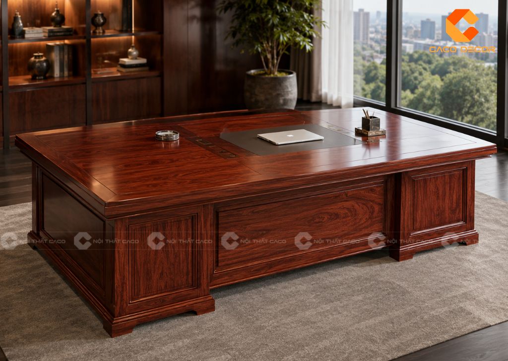 15+ Mẫu Bàn Giám Đốc Gỗ Đỏ Sang Trọng, Đẳng Cấp Cho Lãnh Đạo 12