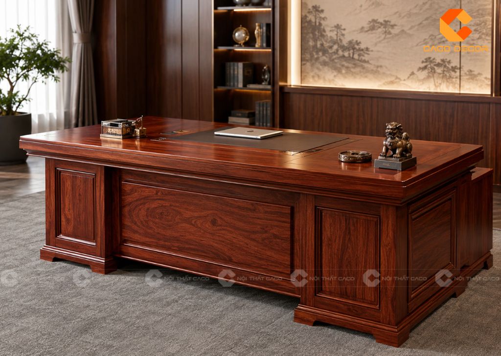 15+ Mẫu Bàn Giám Đốc Gỗ Đỏ Sang Trọng, Đẳng Cấp Cho Lãnh Đạo 8
