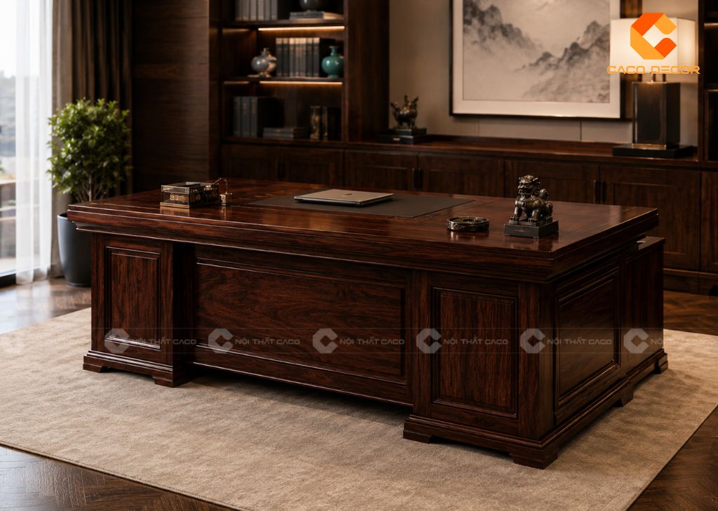 15+ Mẫu Bàn Giám Đốc Gỗ Đỏ Sang Trọng, Đẳng Cấp Cho Lãnh Đạo 11