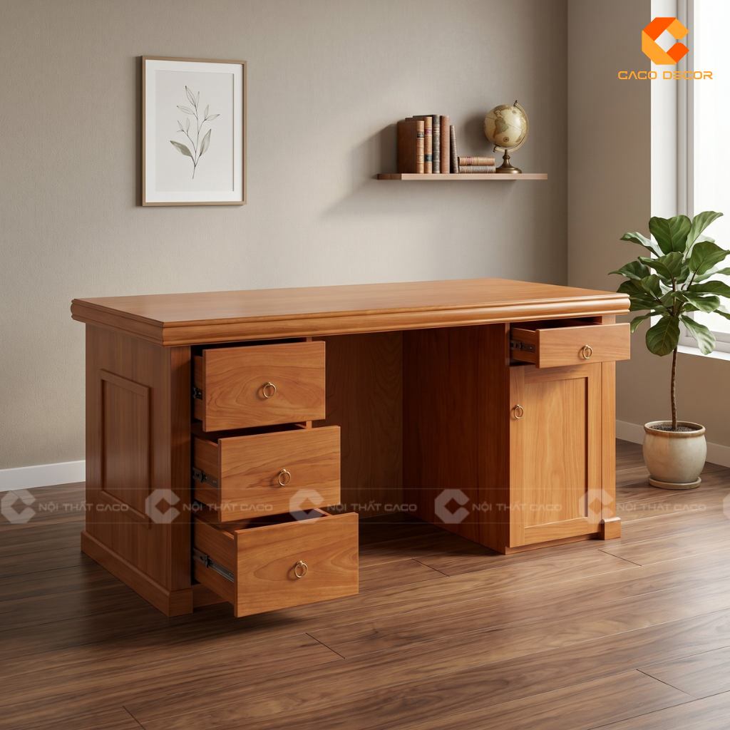 20 Mẫu Bàn Giám Đốc Gỗ Sồi Đẹp Sang Trọng, Giá Xưởng 10